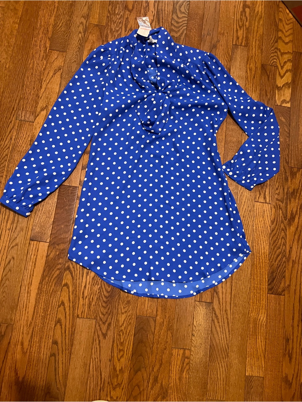 New /Tag Blue Polka Dot Women’s  Tie  Dress/Top